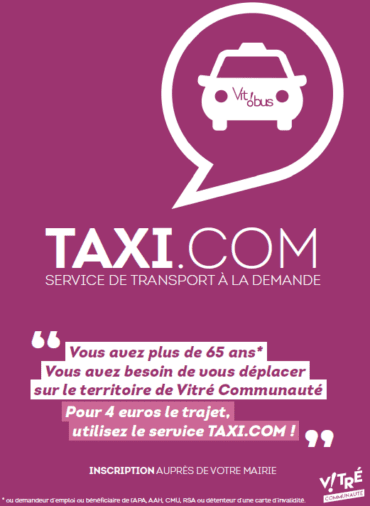 Taxi.com, un service de transport à la demande de Vitré Communauté pour les personnes de 65 ans et plus